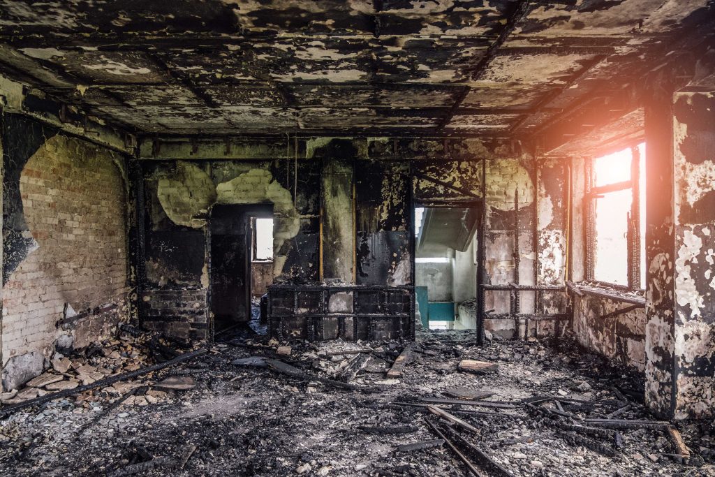 A room is completely destroyed by a fire in a San Jose home.